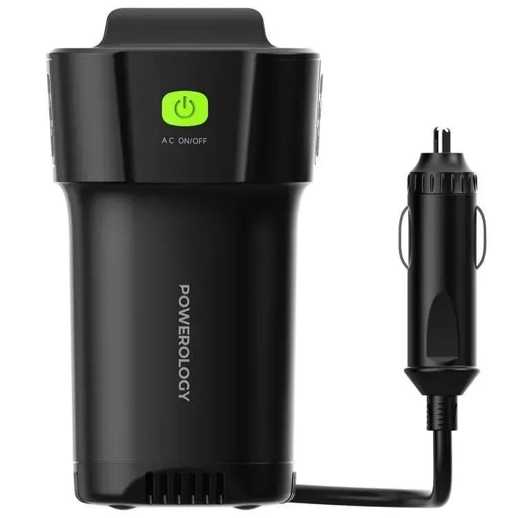 شارژر فندکی و چند راهی برق خودرو پاورولوژی مدل 150W Power Inverter P150INVBK توان 150 وات image gallery