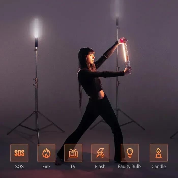 نور ثابت ال ای دی باتومی ژیون مدل Zhiyun FiveRay V60 Combo image gallery