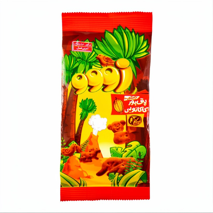 بیسکویت باغ وحش ( Zooo ) شیرین عسل با طعم وانیل وزن 60 گرمی (کارتن 24 بسته‌ای)