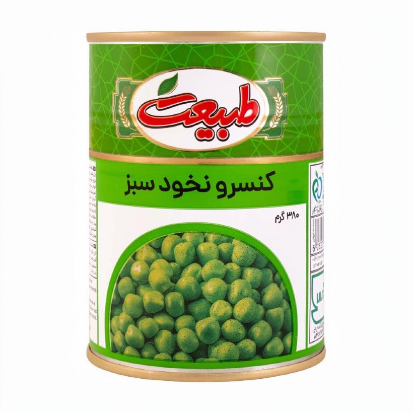کنسرو نخود سبز طبیعت وزن 380 گرمی (بسته 12 عددی)
