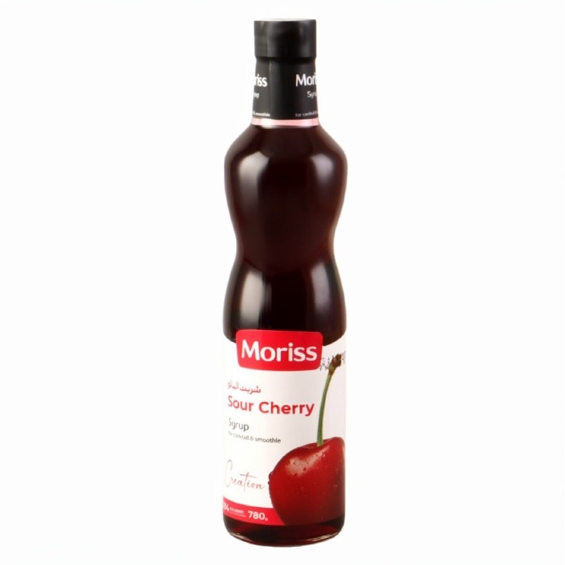 شربت آلبالو موریس ظرف شیشه وزن 780 گرمی (بسته 6 عددی)