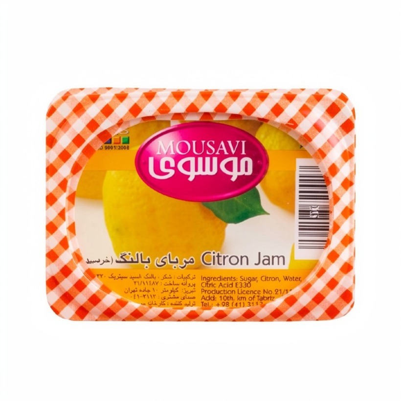 مربا بالنگ موسوی وزن 225 گرمی (کارتن 24 عددی)