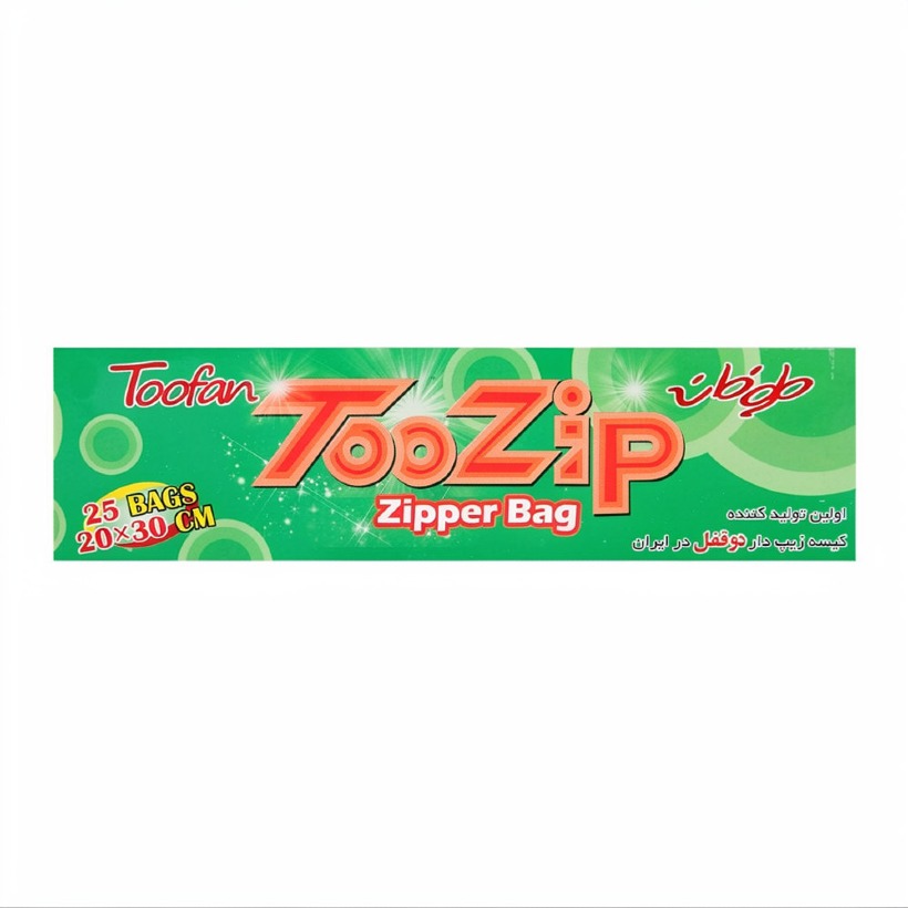 کیسه زیپ دار دو قفل طوفان سایز 30*20 بسته 25 عددی (کارتن 24 بسته‌ای)
