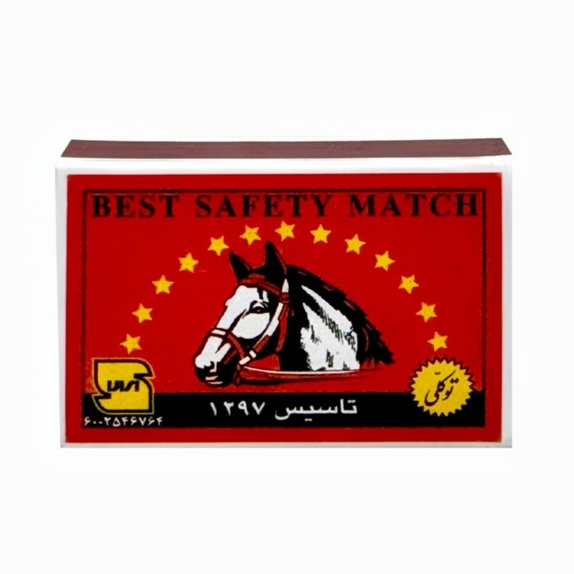 کبریت توکلی مدل کله اسبی 100 بسته 10 عددی (کارتن 10 بسته‌ای)
