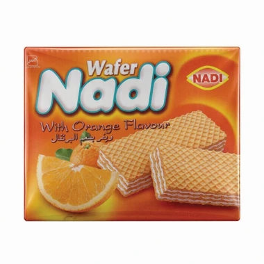 ویفر پذیرایی با کرم پرتقالی نادی وزن 40 گرمی (کارتن 60 عددی)