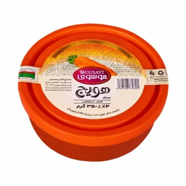 مربا هویج موسوی طرح ویترا وزن 350 گرمی (کارتن 12 عددی)