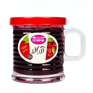 مربا آلبالو موسوی طرح لیوانی ویکتوریا وزن 245 گرمی (کارتن 12 عددی)