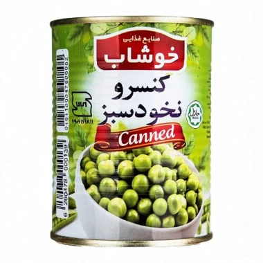 کنسرو نخود سبز خوشاب وزن 350 گرمی (بسته 24 عددی)
