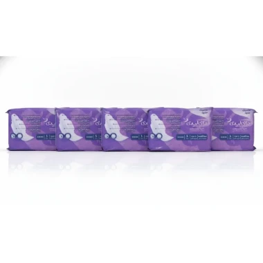 نوار بهداشتی بالدار مای لیدی مدل نیو کلاسیک New Classic Purple لایه رویی ساده سایز بزرگ بسته 10 عددی (کارتن 5 بسته‌ای)
