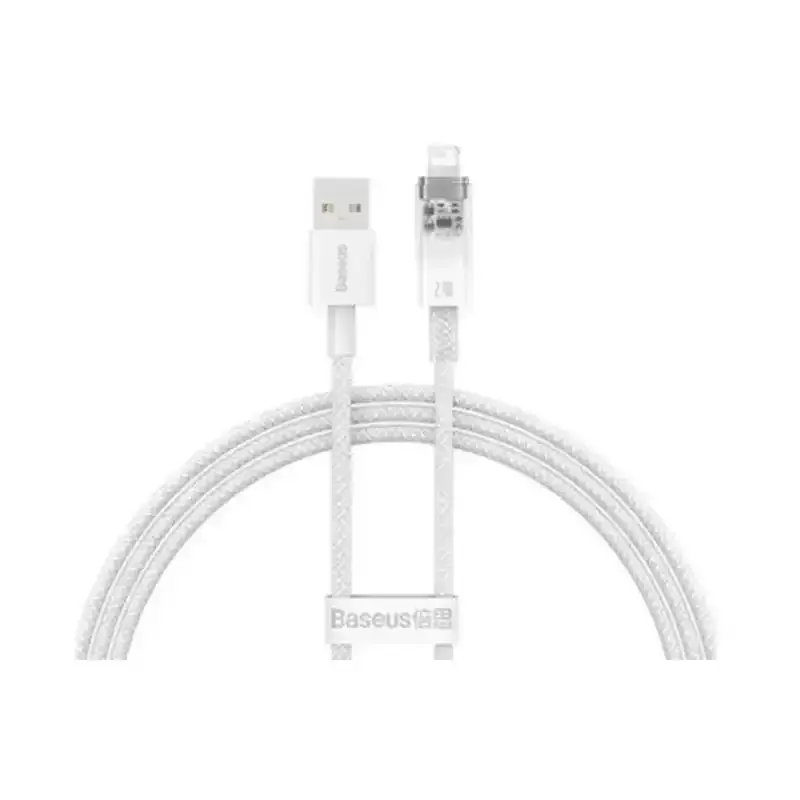 کابل شارژ USB to iP باسئوس مدل Explorer Series Smart Temperature Control با طول 1متر 2.4 آمپر